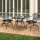 Outdoor Rocking Chair Set of 2 with Mesh Backrest and Seat for Yard-Black