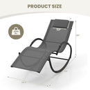 Outdoor Rocking Lounge Chair with Removable Headrest