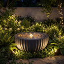 Outdoor Round Sphere Water Fountain with LED Lights and Pump