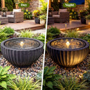 Outdoor Round Sphere Water Fountain with LED Lights and Pump