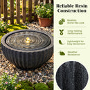 Outdoor Round Sphere Water Fountain with LED Lights and Pump