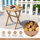 Outdoor Side Table with Slatted Tabletop and X-Shaped Structure