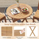 Outdoor Side Table with Slatted Tabletop and X-Shaped Structure