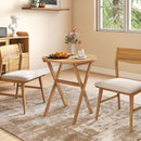 Outdoor Side Table with Slatted Tabletop and X-Shaped Structure