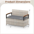 Outdoor Storage Bench Deck Box Patio Furniture with Cushion-White