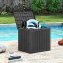 Outdoor Storage Box 25 Gallon Deck Box with Lockable Lid and Wicker-woven Texture