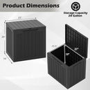 Outdoor Storage Box 25 Gallon Deck Box with Lockable Lid and Wicker-woven Texture