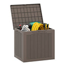 Outdoor Storage Box 25 Gallon Deck Box with Lockable Lid and Wicker-woven Texture