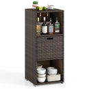 Outdoor Storage Cabinet Patio Wicker Organizer with Drawer