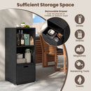 Outdoor Storage Cabinet Patio Wicker Organizer with Drawer