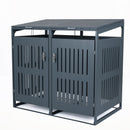 Outdoor Trash Can Storage Shed for 2 Bins with Gas Struts