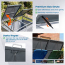 Outdoor Trash Can Storage Shed for 2 Bins with Gas Struts