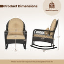 Outdoor Wicker Rocking Chair with Cushions - 400 LBS Capacity