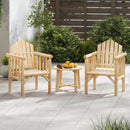 Outdoor Wood Armchair Wooden Patio Dining Chair with Armrests