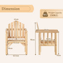 Outdoor Wood Armchair Wooden Patio Dining Chair with Armrests