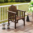 Outdoor Wood Armchair Wooden Patio Dining Chair with Armrests