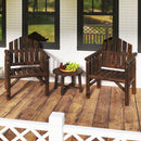 Outdoor Wood Armchair Wooden Patio Dining Chair with Armrests