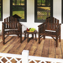 Outdoor Wood Armchair Wooden Patio Dining Chair with Armrests