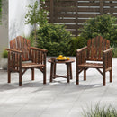 Outdoor Wood Armchair Wooden Patio Dining Chair with Armrests