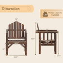Outdoor Wood Armchair Wooden Patio Dining Chair with Armrests