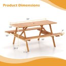 Outdoor Wood Picnic Table with Benches & Bar Table with 2 Stools