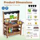 Outdoor Wooden Mud Kitchen with Water Faucet & Planter