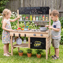 Outdoor Wooden Mud Kitchen for Kids with Sink and Stoves