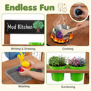 Outdoor Wooden Mud Kitchen with Planter Box and Sink