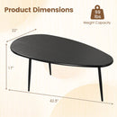Oval Coffee Table Mid Century Center Table with Sturdy Metal Construction