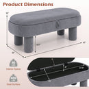 Oval Storage Ottoman Bench with Upholstered Velvet Seat