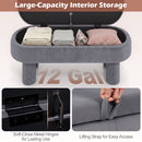 Oval Storage Ottoman Bench with Upholstered Velvet Seat