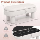 Oval Storage Ottoman Bench with Upholstered Velvet Seat