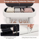 Oval Storage Ottoman Bench with Upholstered Velvet Seat
