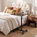 Adjustable Overbed Table with Rolling Wheels - Walnut