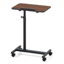 Adjustable Overbed Table with Rolling Wheels - Walnut
