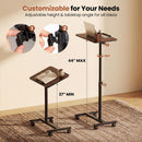 Adjustable Overbed Table with Rolling Wheels - Walnut