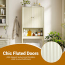 Over The Toilet Storage Cabinet with Fluted Doors