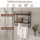 Over the Toilet Shelf Wall Mounted with Metal Frame for Bathroom