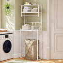 Over the Toilet Storage Rack 3-Tier Over Toilet Bathroom Organizer with Towel Holder-White