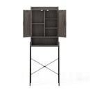 Over the Toilet Storage Cabinet Space Saver Organizer with Double Doors-Gray