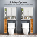 Over the Toilet Storage Cabinet with Adjustable Shelf and Bottom Bar-White
