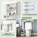 Over the Toilet Storage Cabinet with Adjustable Shelf and Bottom Bar-White