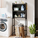 Over-the-toilet Cabinet Bathroom Organizer with 2 Flip-up Cabinets