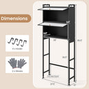 Over-the-toilet Cabinet Bathroom Organizer with 2 Flip-up Cabinets