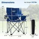 Oversized Camping Chairs Outdoor Folding Chair with Cooler Pouch and Cup Holder