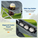 Oversized Camping Chairs Outdoor Folding Chair with Cooler Pouch and Cup Holder