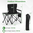 Oversized Camping Chair with Side Table and 2 Storage Pockets
