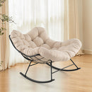 Oversized Egg Papasan Chair with Padded Cushion for Porch