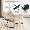 Oversized Egg Papasan Chair with Padded Cushion for Porch