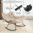 Oversized Egg Papasan Chair with Padded Cushion for Porch